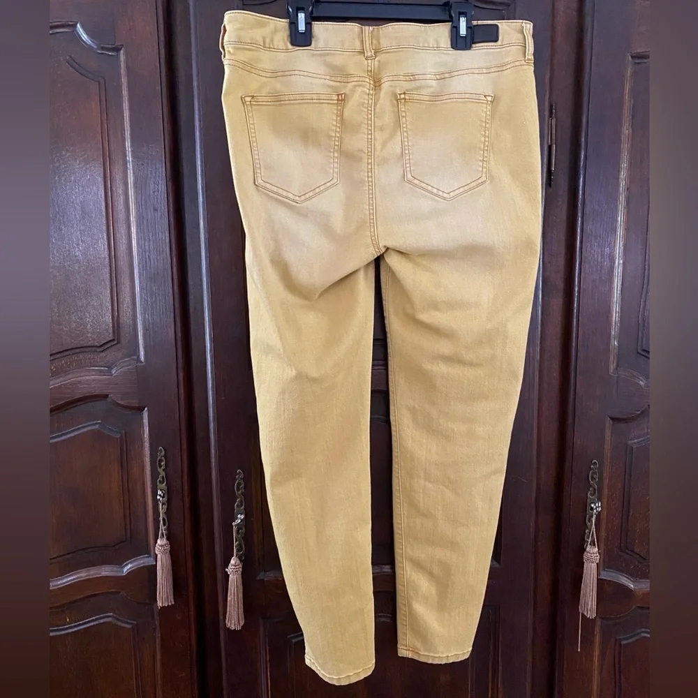YOU ARE MY SUNSHINE One of a kind artisan up cycled denim mid rise skinny size15 - Picture 3 of 3
